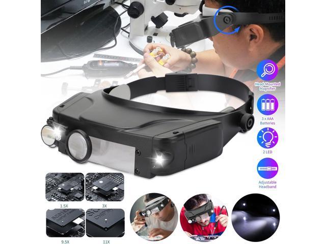 Jewelers Head Headband Magnifier LED Illuminated Visor Magnifying ...