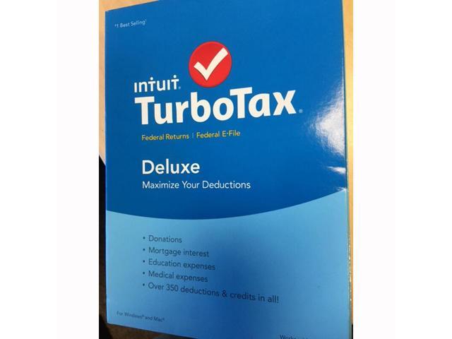 Turbotax Deluxe 2015 Federal Fed Efile Tax Preparon Software Pc Mac Disc Newegg Com