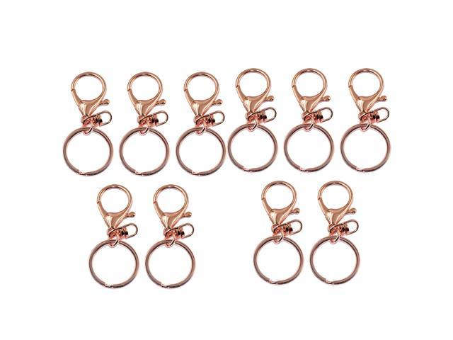 5 Rose Gold Lobster Clasp Trigger Clips Key Ring Split Rings Accessory 65mm