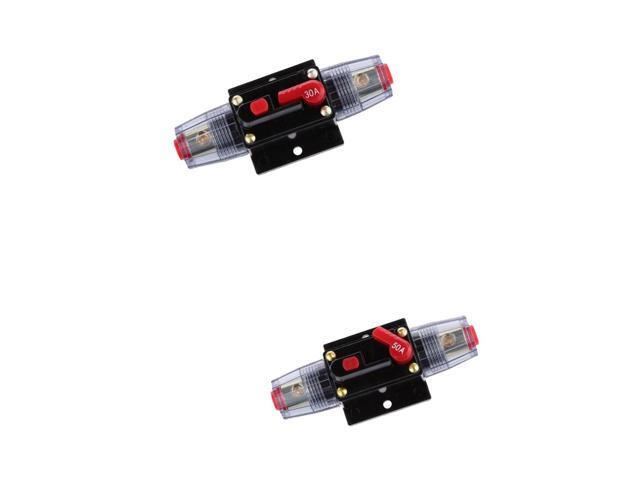 12V-24V Inline Auto Circuit Breaker 30A Manual Reset Switch Car Audio Fuse