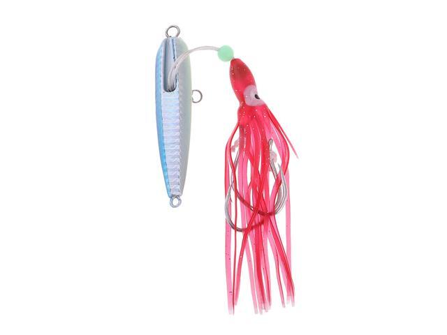 100g Artificial Iron Plate Lures Cuttlefish Skirts Baits with Squid Hook
