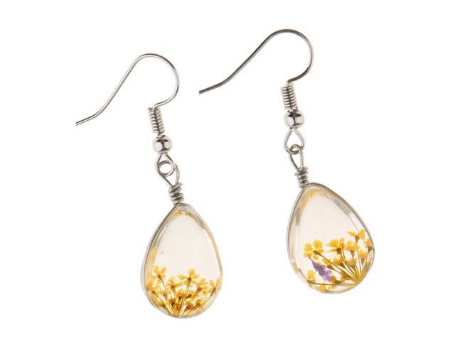 flower pressed earrings