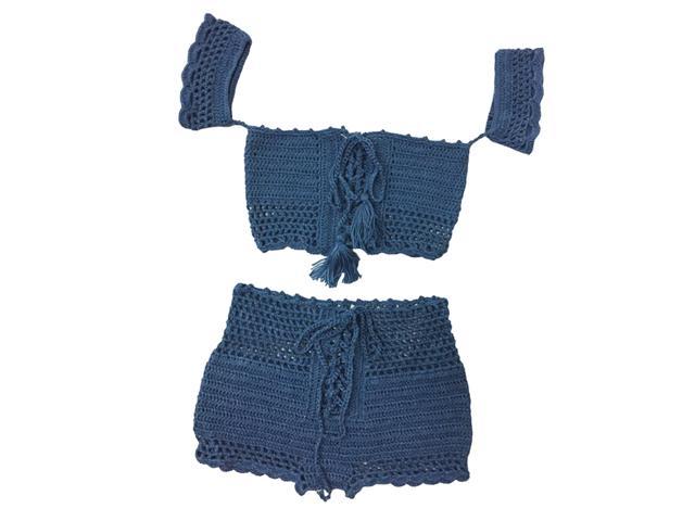 blue crochet top