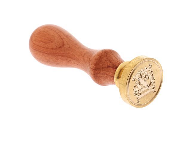 Retro Sealing Wax Classic Initial Wax Seal Stamp Wooden Handle and Copper Seal Head C