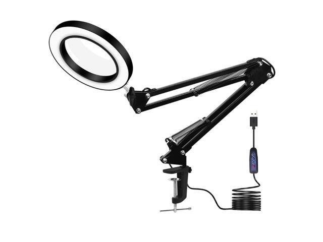 desk lamp with magnifying lens