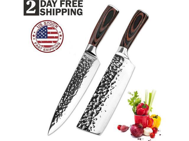 2 Pcs Kitchen Knives Set Stainless Steel Chef Knife Meat Cutter Cooking