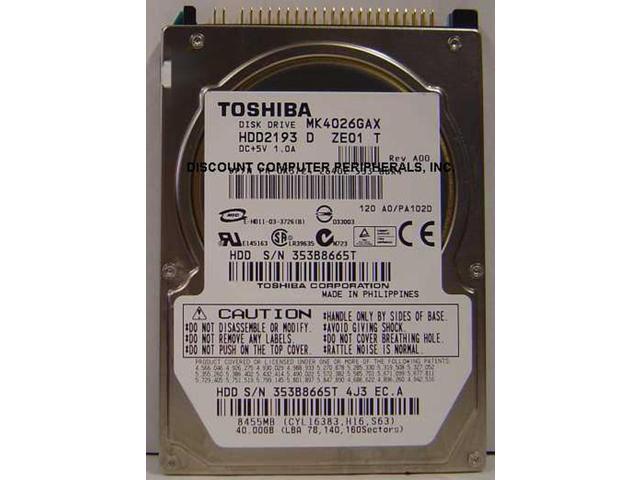 Refurbished: Toshiba MK4026GAX Super Slimline MK4026GAX 80.01 GB