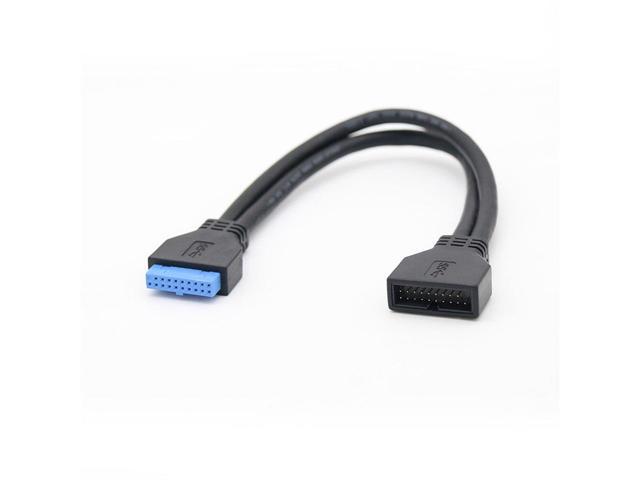 Tekit USB3.0 Dual Port USB 3.0 Female Screw Mount Panel Type to Motherboard 20Pin 20p Cable Cord,USB 3.0 19-Pin to Dual Port A Female Cable for Front Panel 50cm//1.6ft