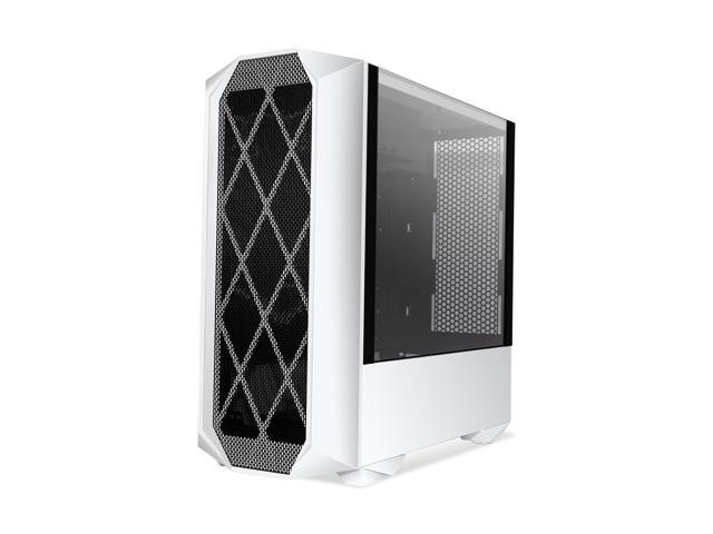 Segotep Typhon ATX White Mid Tower PC Gaming Tempered Glass Computer Case USB 3.0 Port w/ Graphics Card Vertical Mounting  (PC Case ONLY)