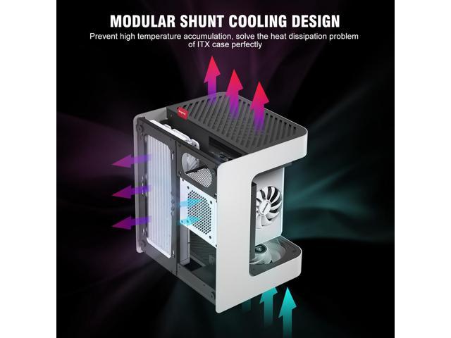 Segotep Slath Mini ITX PC Gaming Computer Case, Double Curved