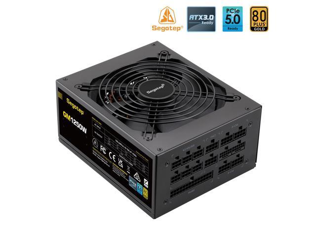 Segotep 1250W ATX 3.0 Gaming Power Supply PCIe 5.0 Full Modular 80 Plus Gold PSU, 12VHPWR Cable, Dual 12+4PIN ports and Four 6+2Pin ports for Different Graphics cards, Silent Fan mode