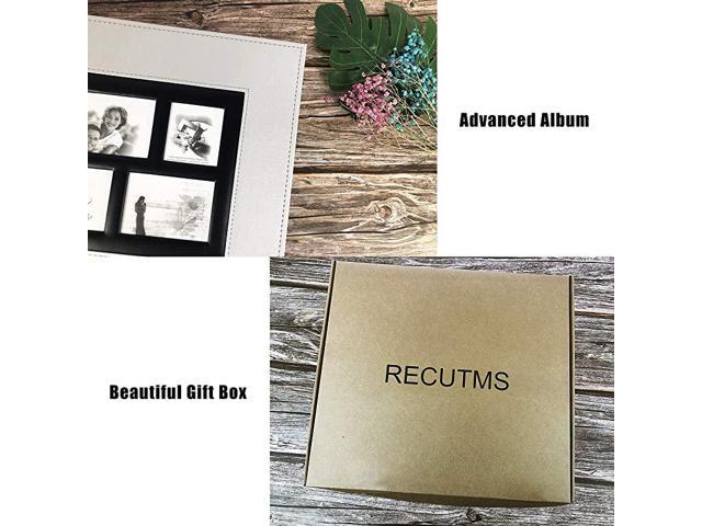 RECUTMS 30 Pages Picture Album Self Adhesive 4x6 5x7 8x10 Leather