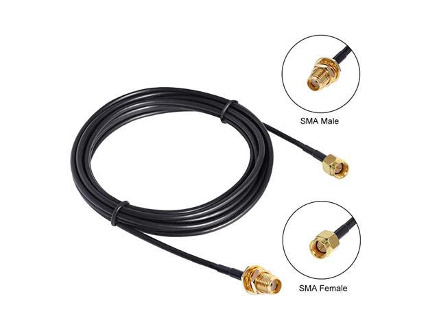 2Pcs 10ft Antenna BNC Cable Male to BNC Female CCTV Video Coaxial Connector 3m 