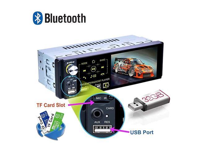 External Microphone Steering Wheel Control 4.1 Touchscreen Car Radio with Bluetooth AM/FM/RDS/Subwoofer Radio Receiver USB AUX Rear View Camera youyuekeji Single Din Car Stereo 