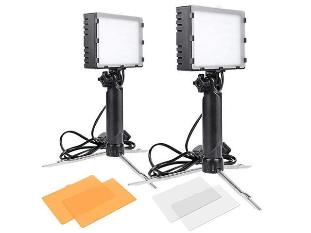 2 Sets Photography Continuous 60 LED Portable Light Lamp for Table Top Photo Studio with Color Filters