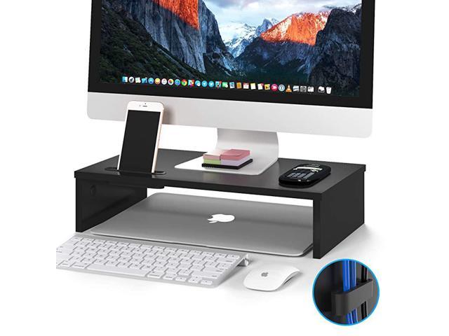 Details about   Wood Desktop Monitor Stand Laptop Computer Screen Riser Home Office TV PC Shelf 