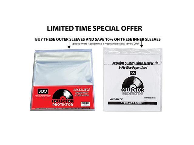 Premium Record Sleeves for Your 12 Record Covers. (100)  Crystal Clear No Haze Outer Record Sleeves with Resealable Flap for  Complete Protection of Your Album Covers : Home & Kitchen
