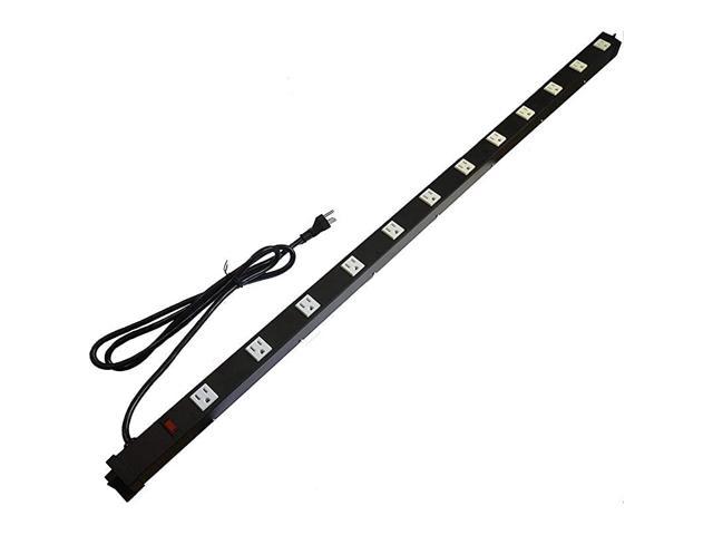 OT4126 Heavy Duty Metal Surge Protector Power Strip with Mounting Parts 4 Feet 12Outlet 6 Feet Power Cord