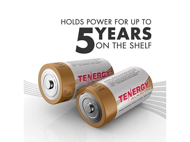 Tenergy 1.5VD Alkaline LR20 Battery, High Performance D Non-Rechargeable  Batteries for Clocks, Remotes, Toys & Electronic Devices, Replacement D  Cell