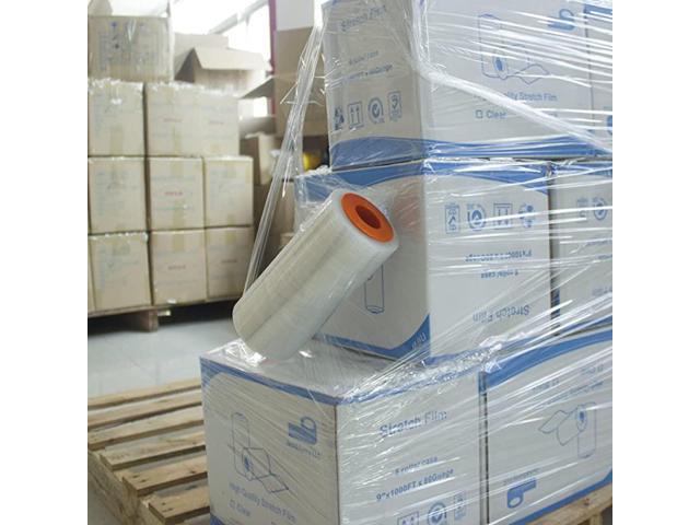 5 x 1000 FT Moving Supplies Stretch Film & Shrink wrap 80guage Shrink Wrap for Moving Mini Stretch Wrap 2 Pack with Plastic Handle for Pallet wrap Packing Supplies Shipping Boxes 