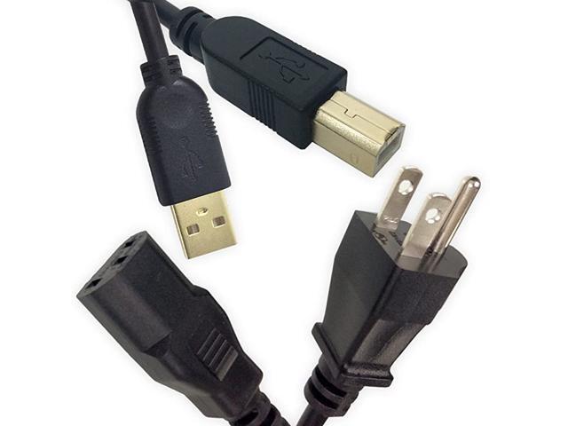 15ft USB 2.0 Extension /& 10ft A Male//B Male Cable for Brother HL4570CDW Color Laser Printer