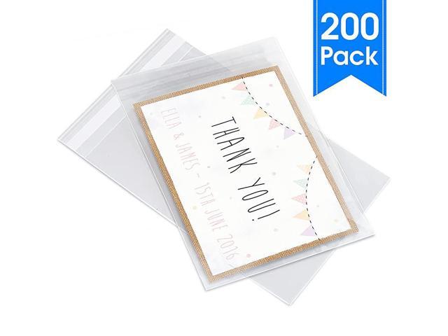 Candies Cookies Bakery 100 Count 2 Mil Clear Plastic Reclosable Zip Poly Bags with Resealable Lock Seal Zipper for A2 A4 A6 Cards & Envelopes 5 x 7