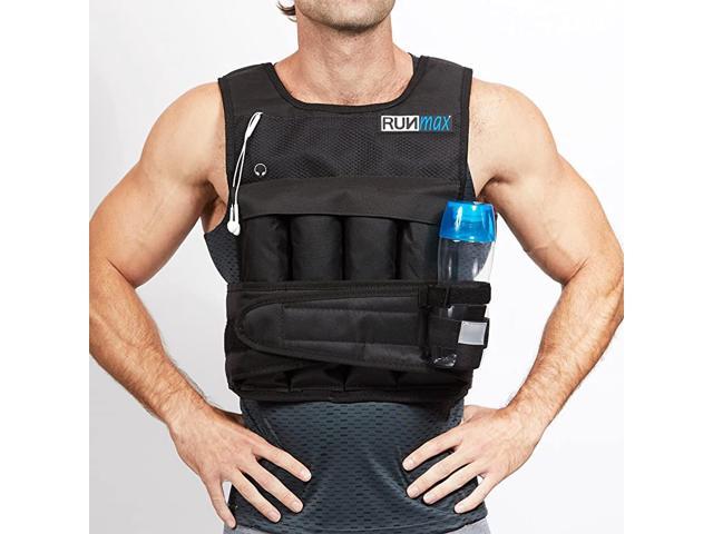 RUNmax rf20nop Run Fast 12lb-140lb Weighted Vest without Shoulder Pads 20lbBlack 