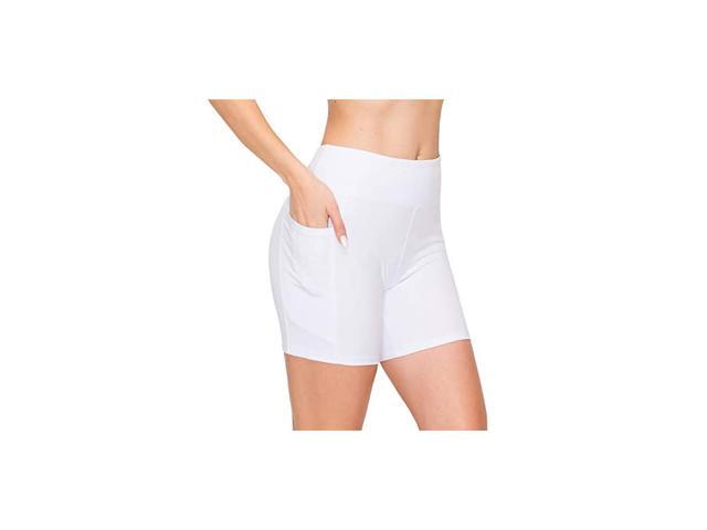 high waisted white biker shorts