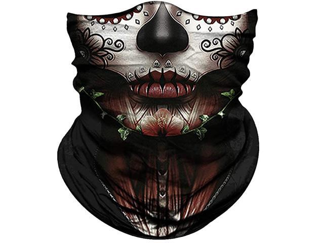 Face gaiter Tube Mask Scarf Bandana Mouth Cover Skull Men Women Rave Gaiter 