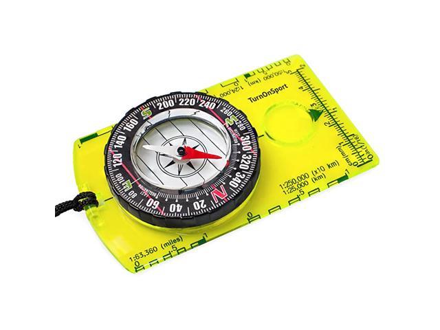 Mini Outdoor Survival Hiking Military Baseplate Compass Lightweight Plastic Map Transparent Ruler Mapping Compass Tool Accessory Tbest Navigation Compass Camping Compass 