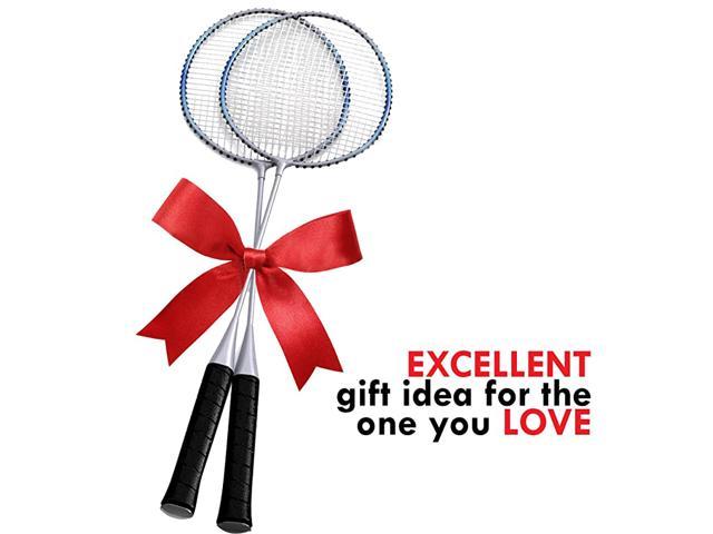 Badminton Rackets with 5 LED SHUTTLECOCKS 2 Rackets Lightweight & Sturdy 