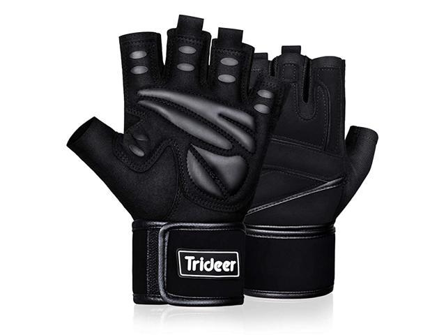 Leather Padded Weight Lifting Training Gloves Exercise Fitness Cycling Workout 