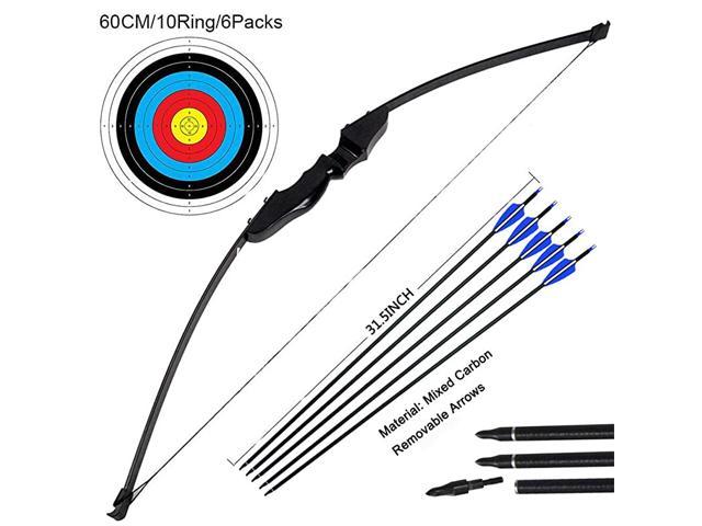 31" Archery 6 Pcs Carbon Arrows Recurve Compound Bow Hunting Target SP500 Quiver