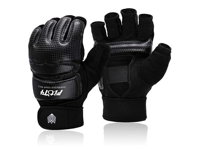Leather Bag Gloves Boxing Sparring MMA Muay Thai Punch Training Martial Art Mitt