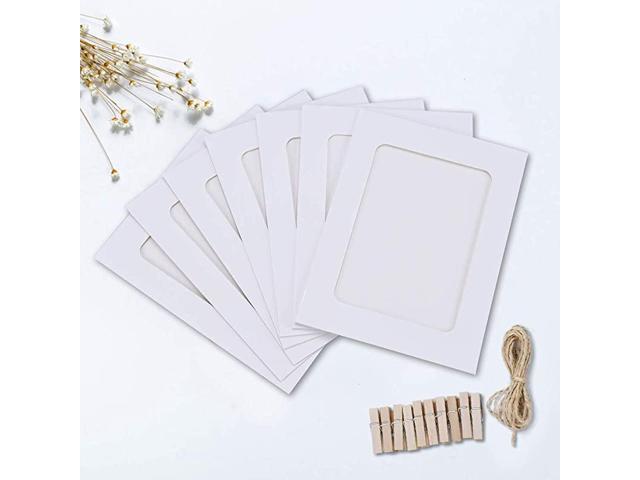 Paper Photo Frame 4x6 Kraft Paper Picture Frames 10 PCS DIY Cardboard Photo  Frames with Wood Clips and Jute Twine (4X6 Inch 10 PCS, 10 Colors)