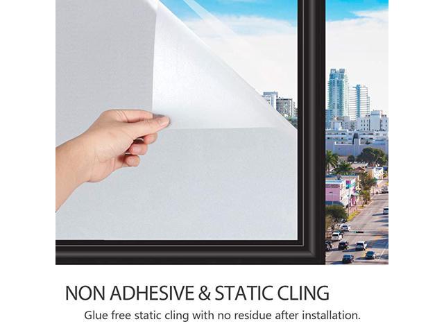 Privacy Window Film Frosted Heat Control UV Protection NonAdhesive ...