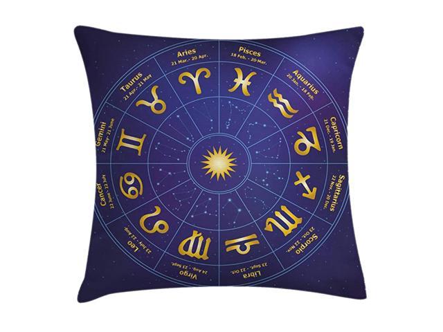 Astrology Throw Pillow Cushion Cover Horoscope Zodiac Signs with Birth ...