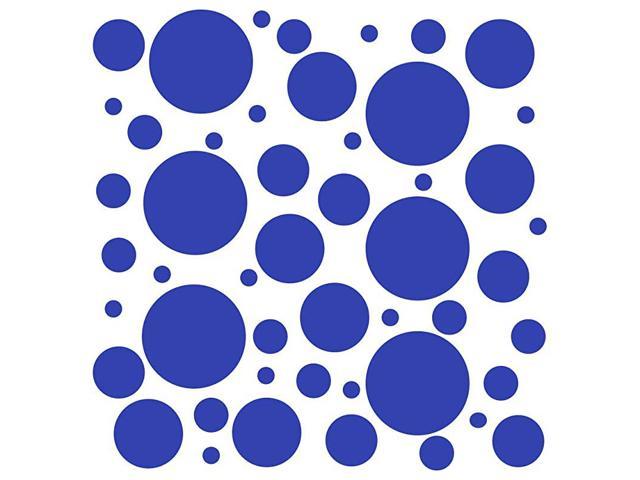 Set of 100 Bathroom Decor for Nursery Vinyl Wall Decals Round Circles Baby Blue Assorted Polka Dots Stickers Removable Adhesive Safe on Smooth or Textured Walls Kids Room 