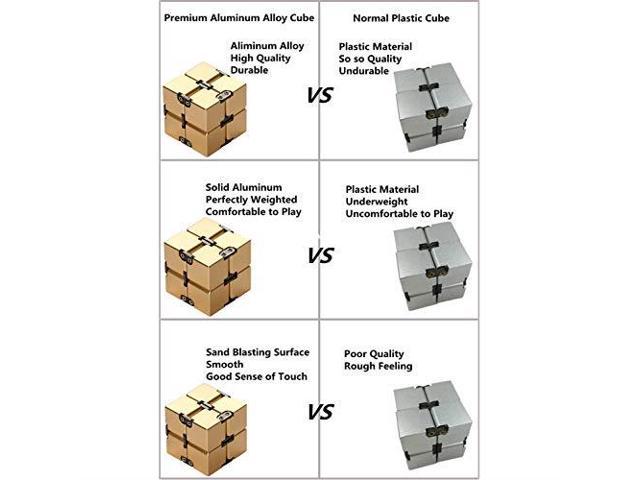 Metal Infinity Magic Cube Blocks For Stress Relief Fidget Anti Anxiety Aluminum 