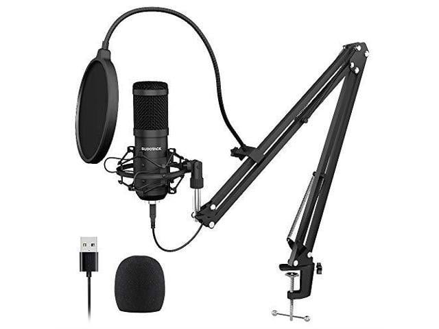 Gold Live Streaming Plug & Play Design Mic Studio Bundle with Adjustment Arm Stand Fits for Windows & Mac PC Mic for Gaming Podcast 2021 Upgraded USB Microphone for Computer YouTube on PC 