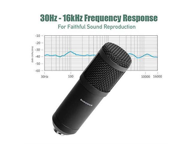 USB Streaming Podcast PC Microphone professional 192KHZ24Bit Studio  Cardioid Condenser Mic Kit with sound card Boom Arm Shock Mount Pop Filter  for Skype r Karaoke Gaming Recording 