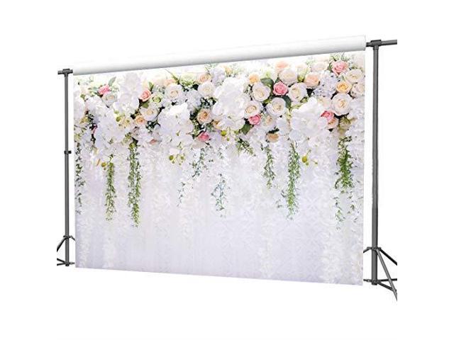 White Flower Backdrop Curtain Floral 3D Flower Wedding Birthday Party Background