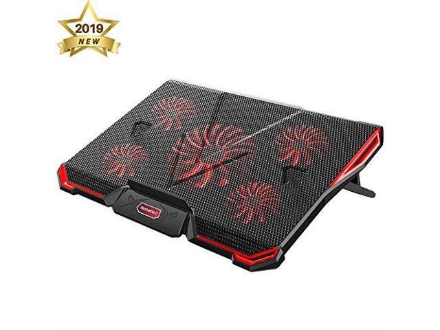 Laptop Cooler Laptop Cooling Pad with 5 Quiet Fans for 12173 Inch Laptop Cooler Pad with LED Light Dual 2 USB Ports Adjustable Mount Stand Height Angle 5 Fans