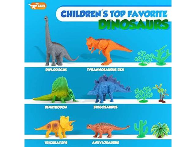 Grande baignoire de dinosaures en plastique animaux 18 pce set t rex stegosaurus nouveau Toys 