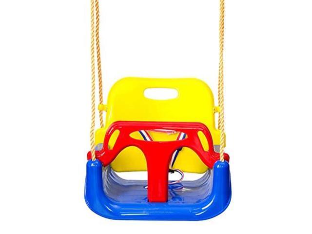 3 in 1 Kids Swing Seat Infant Toddler Children Secure Swing Seat Detachable Swing Seat High Back Swing Set for Playground Indoor Outdoor Blue