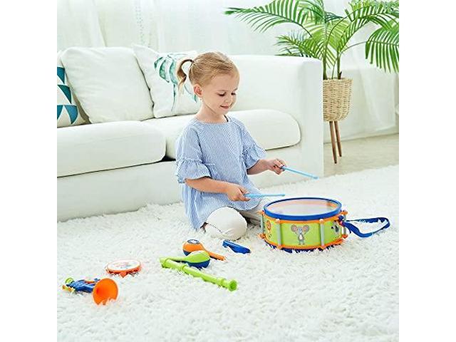 Educational Musical Toys Kit LBLA Toddler Musical Instrument Toys Maraca Learning Gift for Boys Girls Percussion Tambourine Harmonica Rattle Flute Kids Drum Set Trumpet 