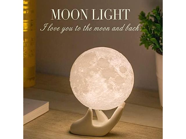 7" 5" 3" 3D Printing Moon Lamp LED Night Lunar Light Moonlight Touch 2 Color NEW 