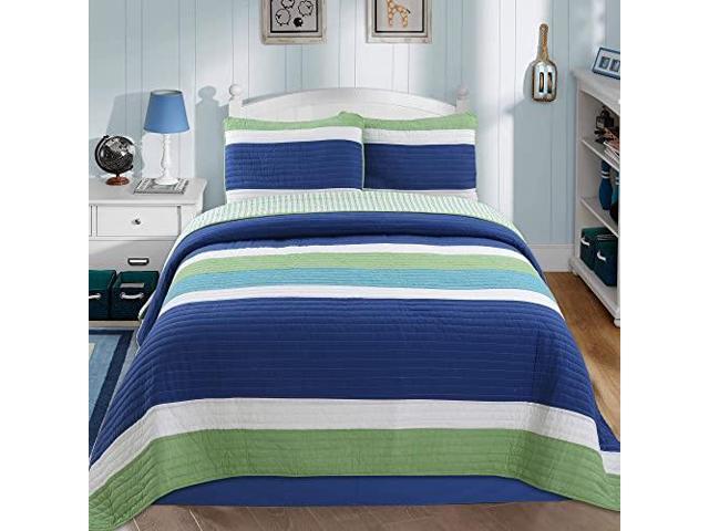 Waylon Bedding Quilt Set Navy Blue, Navy Blue Queen Bed Quilt