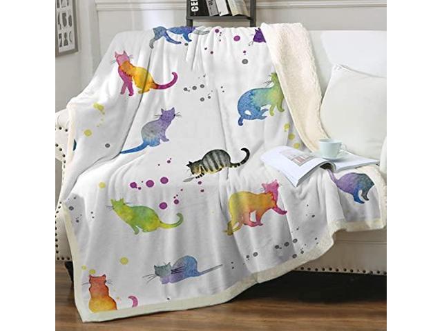 ZZAEO Colorful Dinosaurs Animals Throw Blanket Home Decor Soft Cozy Warm Blanket for Bed Couch Sofa Office Travel Camping 60 x 50 Inch