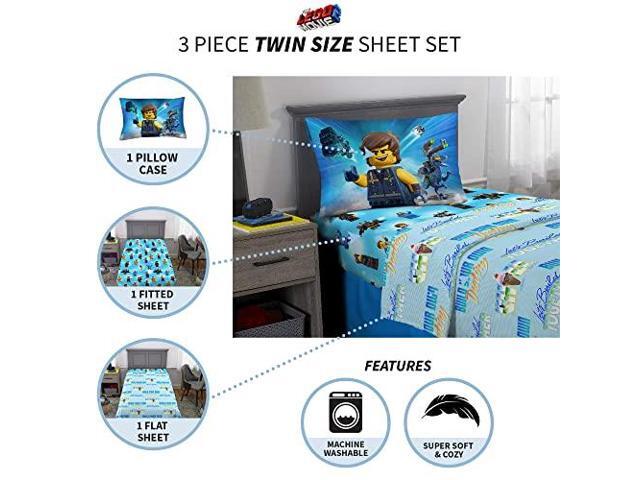 3 Piece Twin Size New Lego Movie 2 Kids Bedding Super Soft Sheet Set